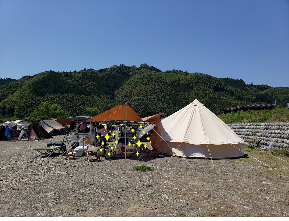 茂野島キャンプ適地_キャンプ風景1